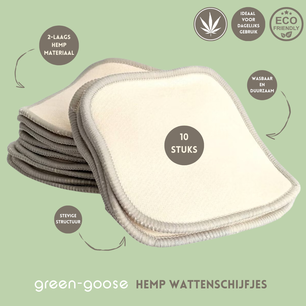 Reusable XL Hemp Organic Cotton Cotton Pads | 5 Pieces | Scrub