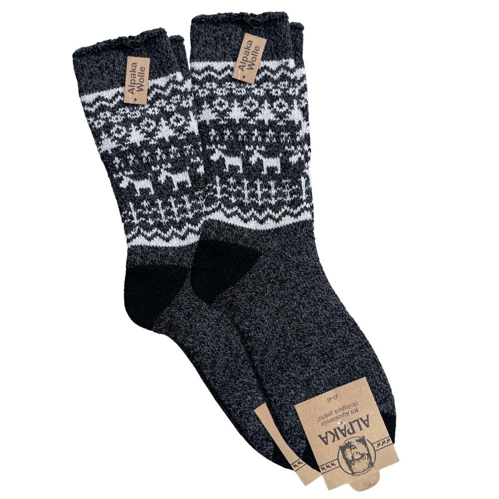 Alpakasocken Damen | 2 Paar | Blau grau
