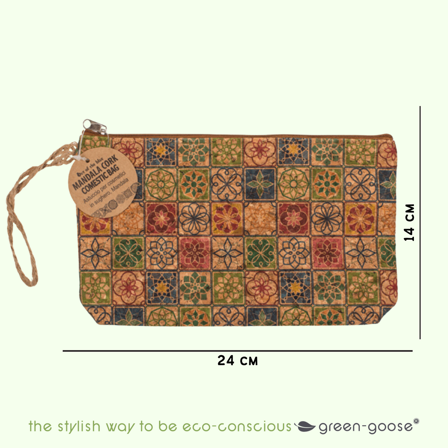 Large Pencil Case and Purse Cork | Black Tile