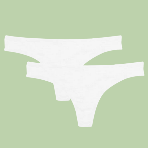 Bambus-Damen-Tanga | 2 Stück | Weiss