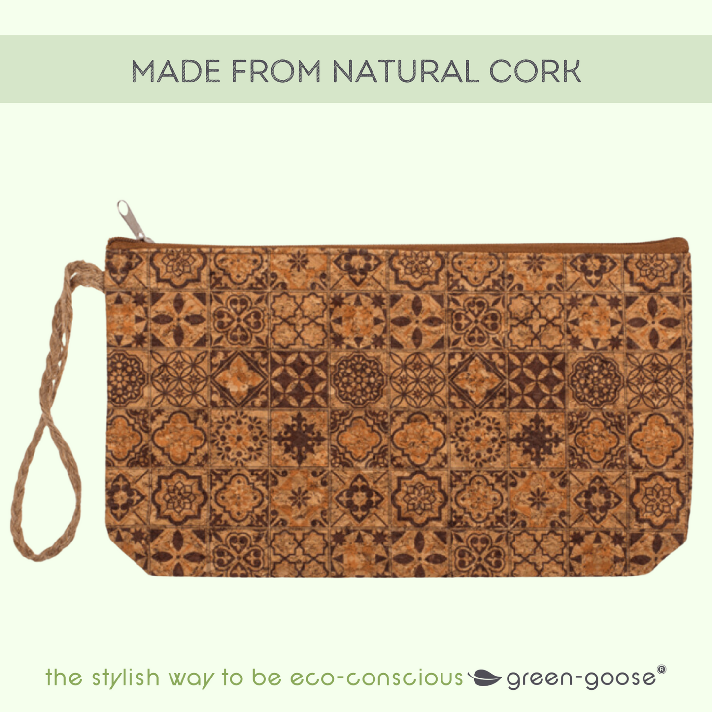 Kork-Make-up-Tasche | Braune Fliese