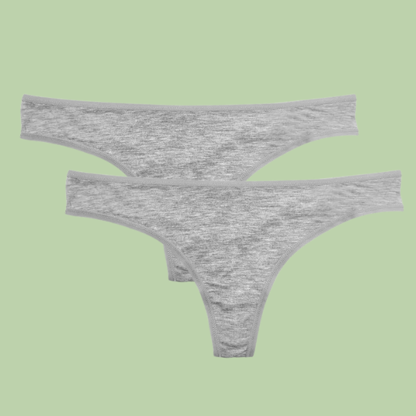Bambus-Damen-Tanga | 2 Stück | Grau