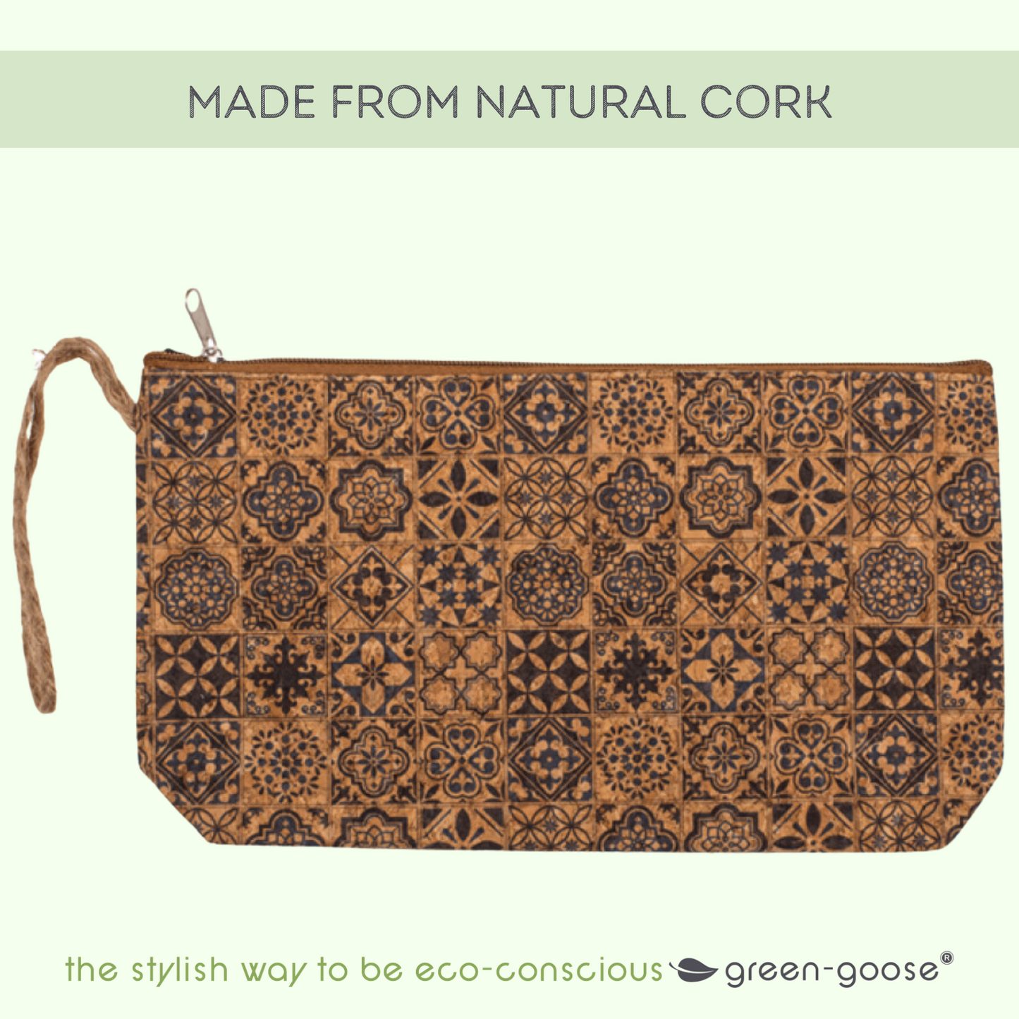 Large Pencil Case and Purse Cork | Black Tile