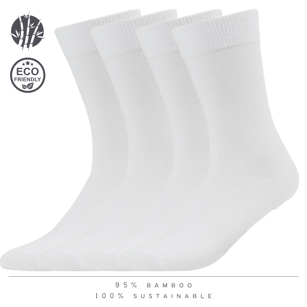 green-goose Bamboe Sokken Heren | 4 Paar | Wit