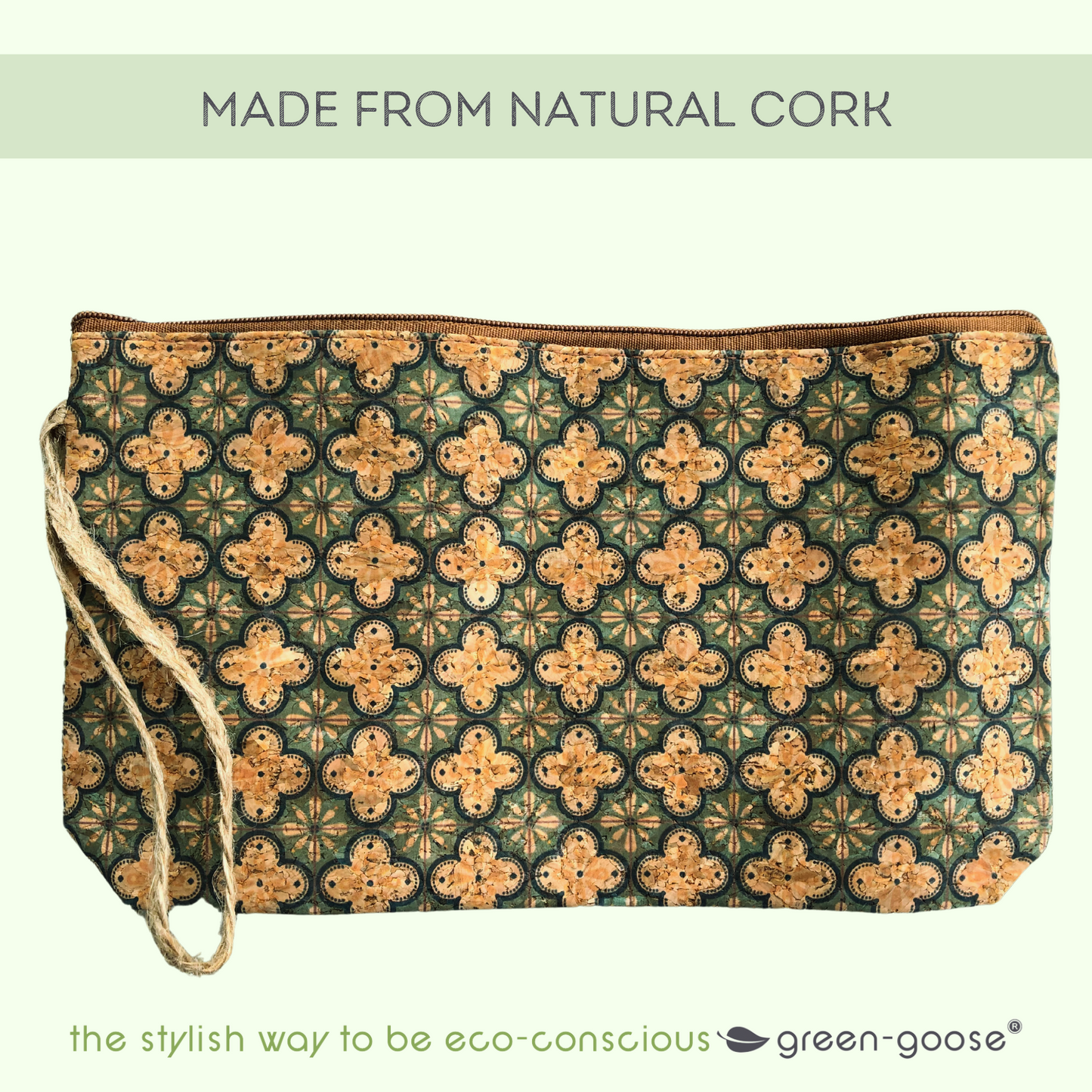 Large Pencil Case and Purse Cork | Black Tile