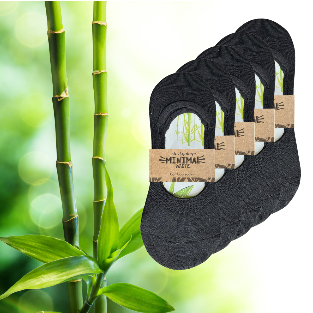 5 Paar Bamboe Footies | Dames | Zwart | 35-39 green_goose_projects