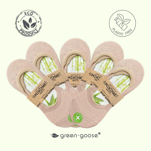 5 Pairs of Bamboo Footies | Ladies | Cream | 35-39