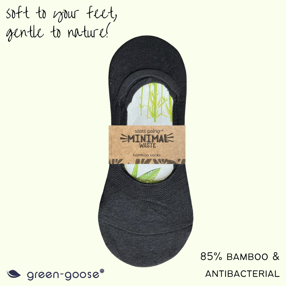 5 Pairs of Bamboo Footies | Ladies | Black | 35-39