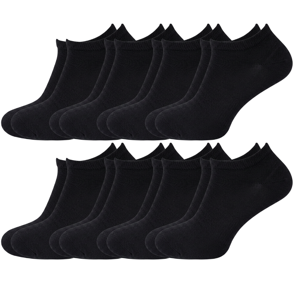 green-goose Bamboo Ankle Socks Men - 5 Pairs - Black - 95% Bamboo
