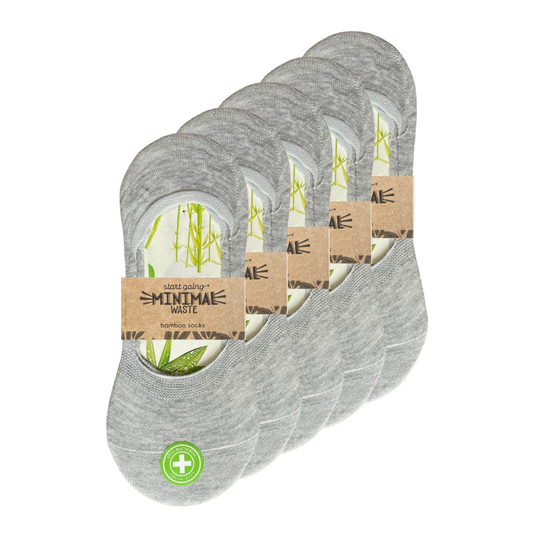 5 Paar Bamboe Footies Dames | Grijs | Maat 35-39 green_goose_projects