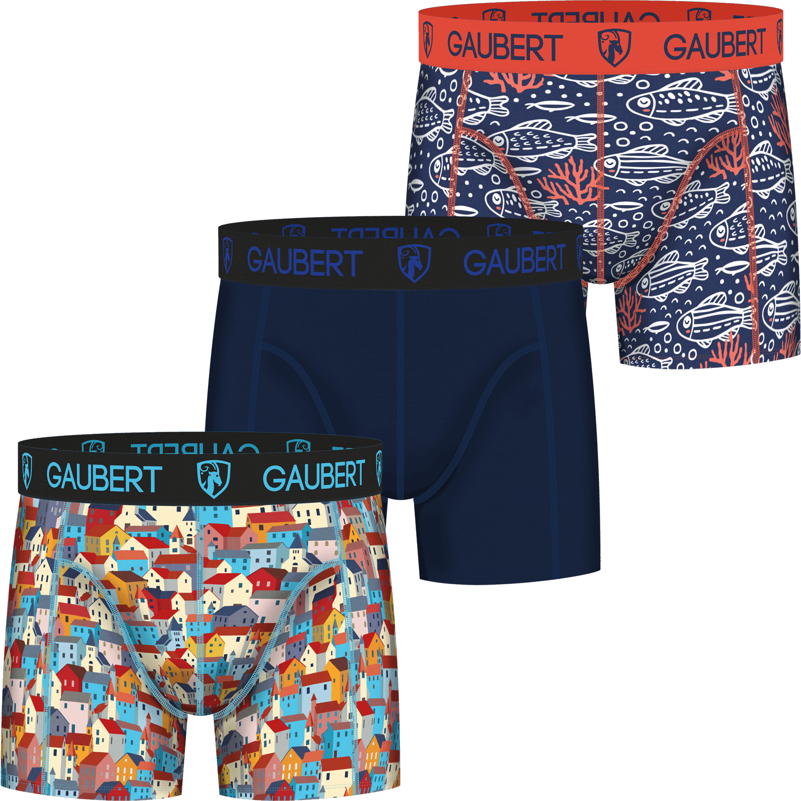 Gaubert Bamboe Boxershorts | 3 Stuks | Vis en Huizen green_goose_projects