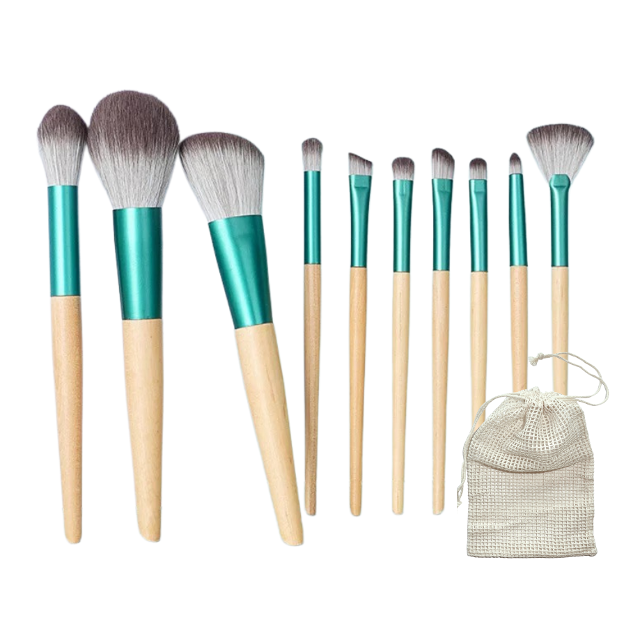 Make-up-Pinsel-Set mit Tasche | 10 Stück