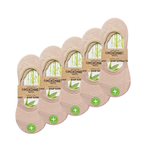 5 Paar Bambus-Füßlinge | Damen | Creme | 35-39