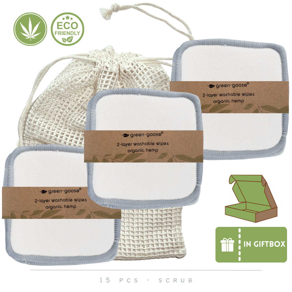 Reusable XL Hemp Organic Cotton Cotton Pads | 5 Pieces | Scrub