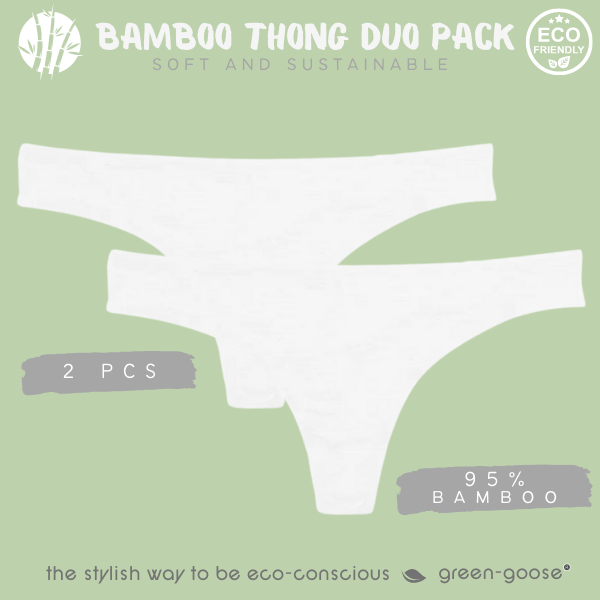 Bambus-Damen-Tanga | 2 Stück | Weiss
