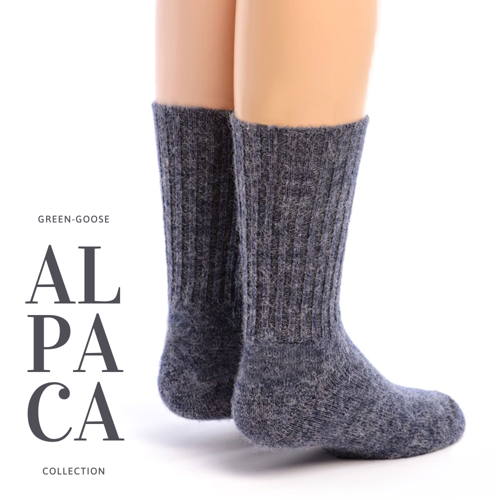 green-goose Alpaca Damessokken - 4 Paar - Relief - 95%