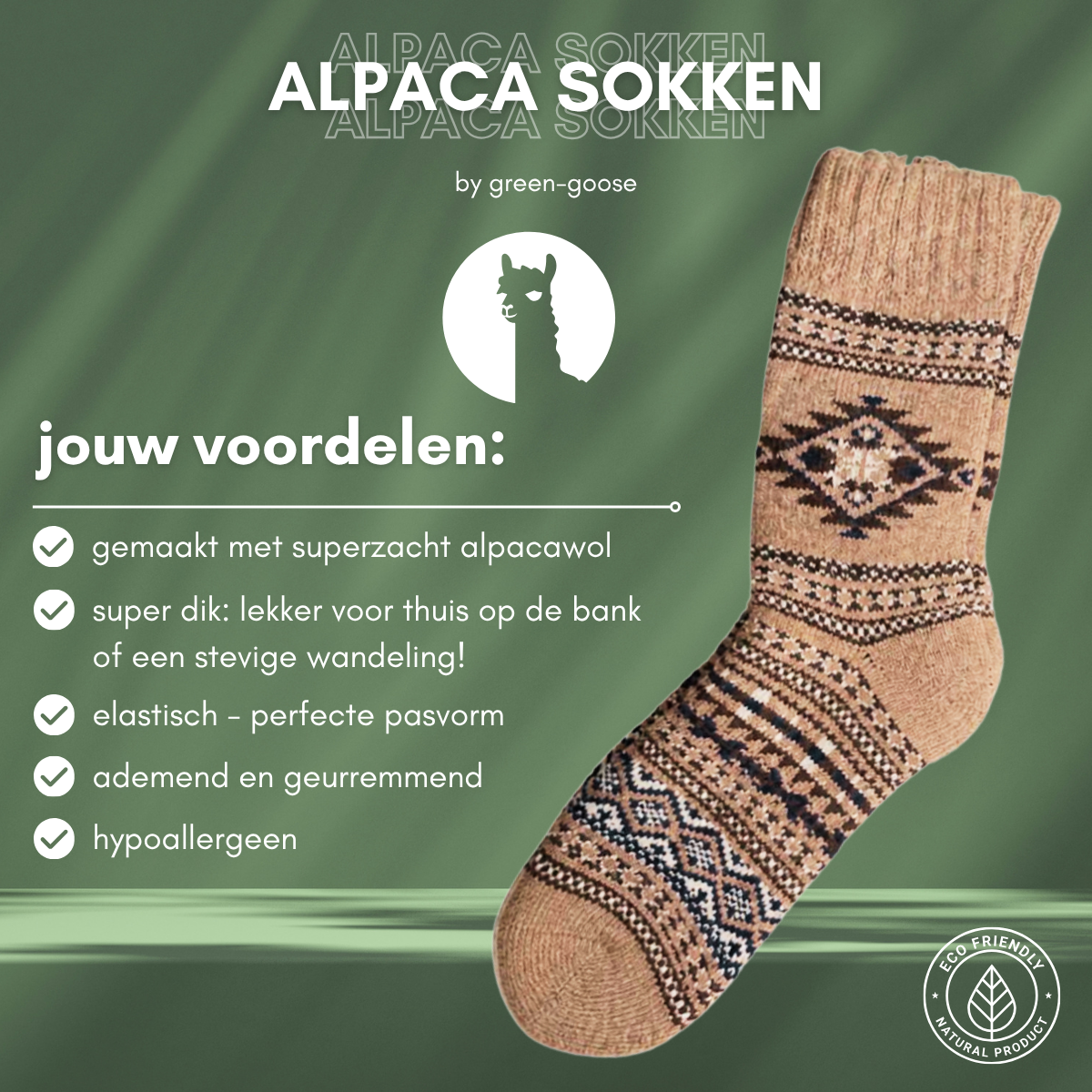 green-goose Alpaca Herensokken - 2 Paar - Ruiten