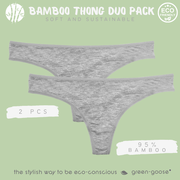 Bambus-Damen-Tanga | 2 Stück | Grau