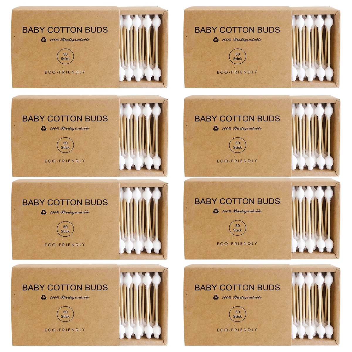 Baby Bamboo Cotton Swabs | 50 pieces