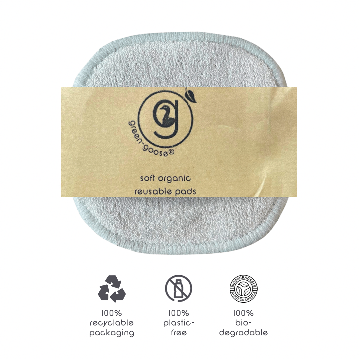 Reusable XL Bamboo Organic Cotton 3-layer Cotton Pads | 5 Pieces | Medium