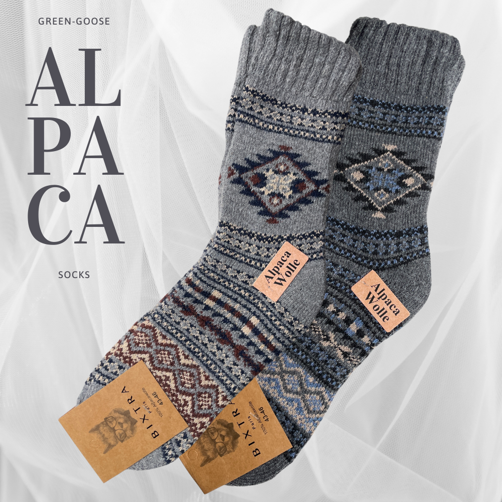 Alpakasocken Damen | 2 Paar | Blau grau