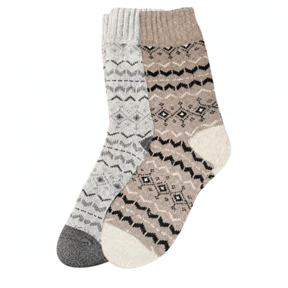 Alpakasocken Damen | 2 Paar | Blau grau