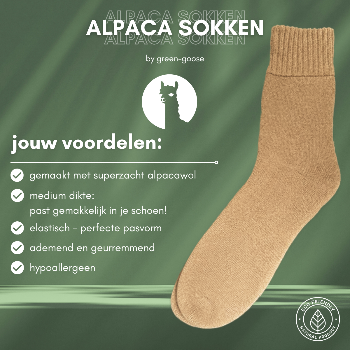 green-goose Alpaca Sokken - Medium Dik - 2 Paar