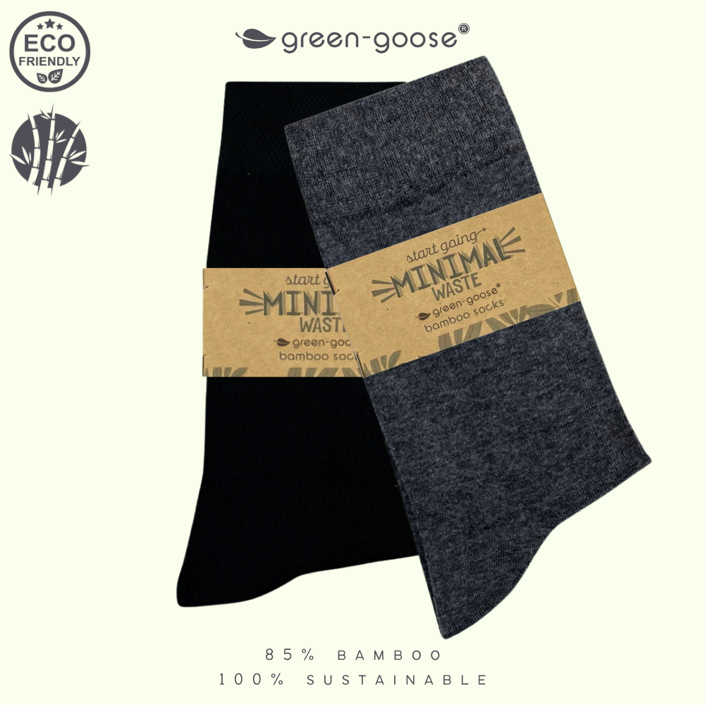 green-goose Bamboe Heren Sokken | 2 Paar | Donker Mix | 39-44