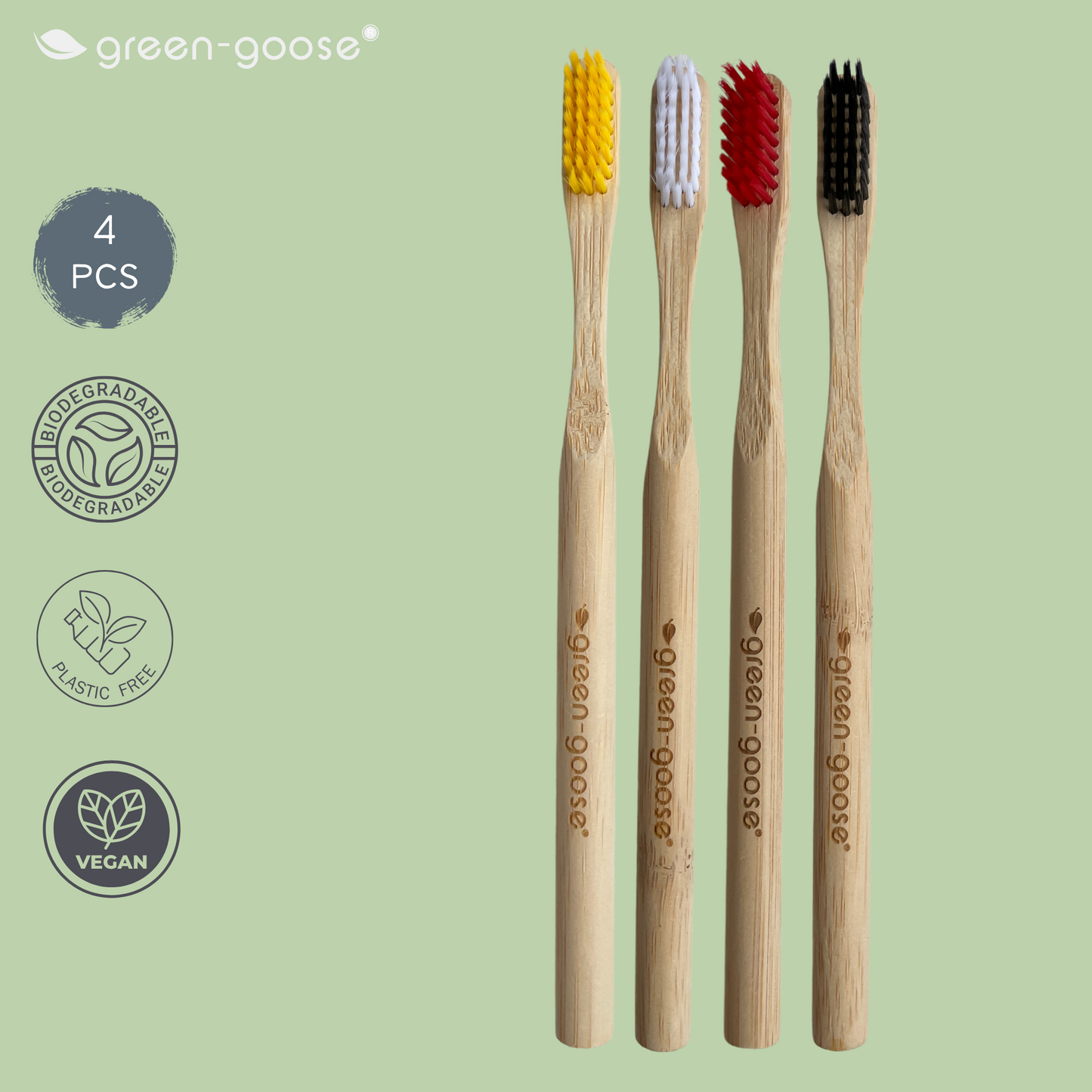 Bamboo Toothbrush | 4 Pieces | Hard