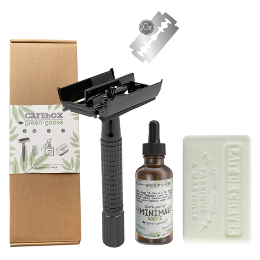 Carebox | Das Rasierpaket | Silberner Butterfly-Verschluss