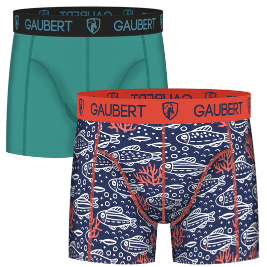 Gaubert Bamboo Boxer Shorts | 3 Pieces | Fish and Houses | Turquoise