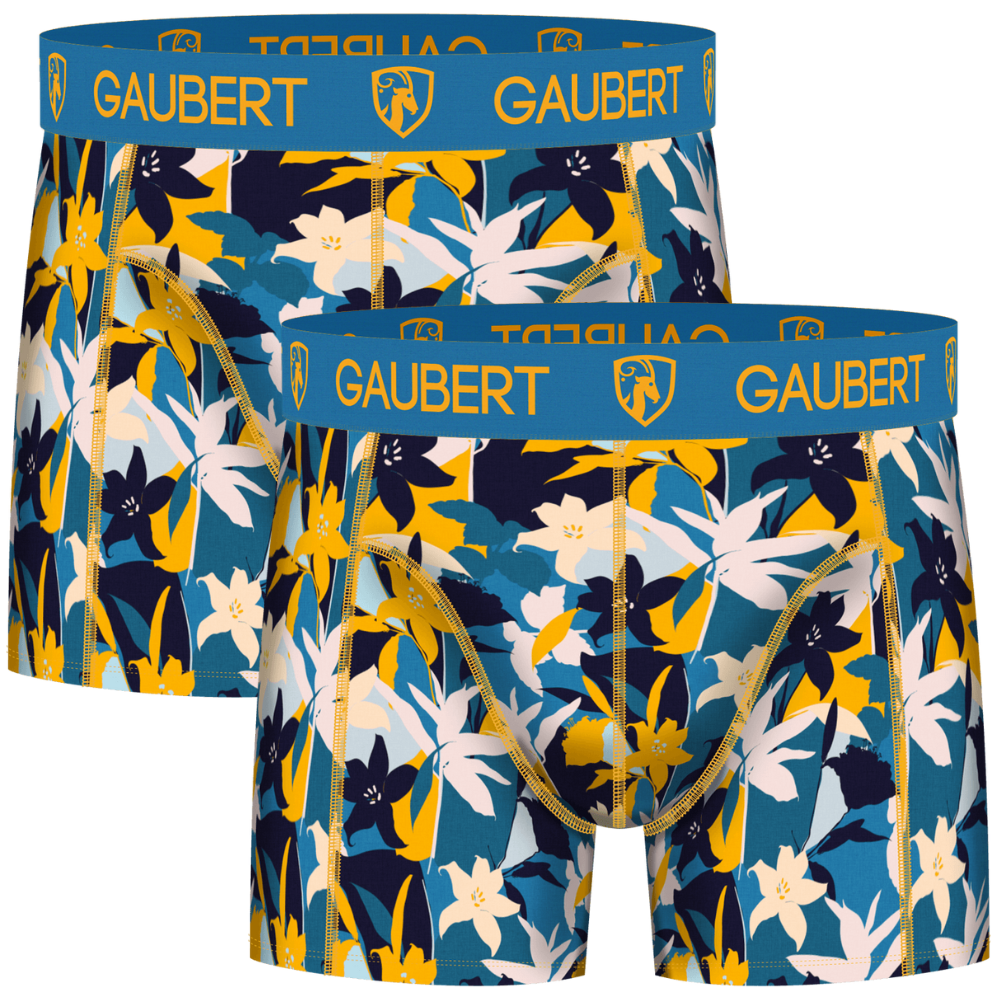 Gaubert Bambus-Boxershorts | 3 Stück | Fische und Häuser | Türkis