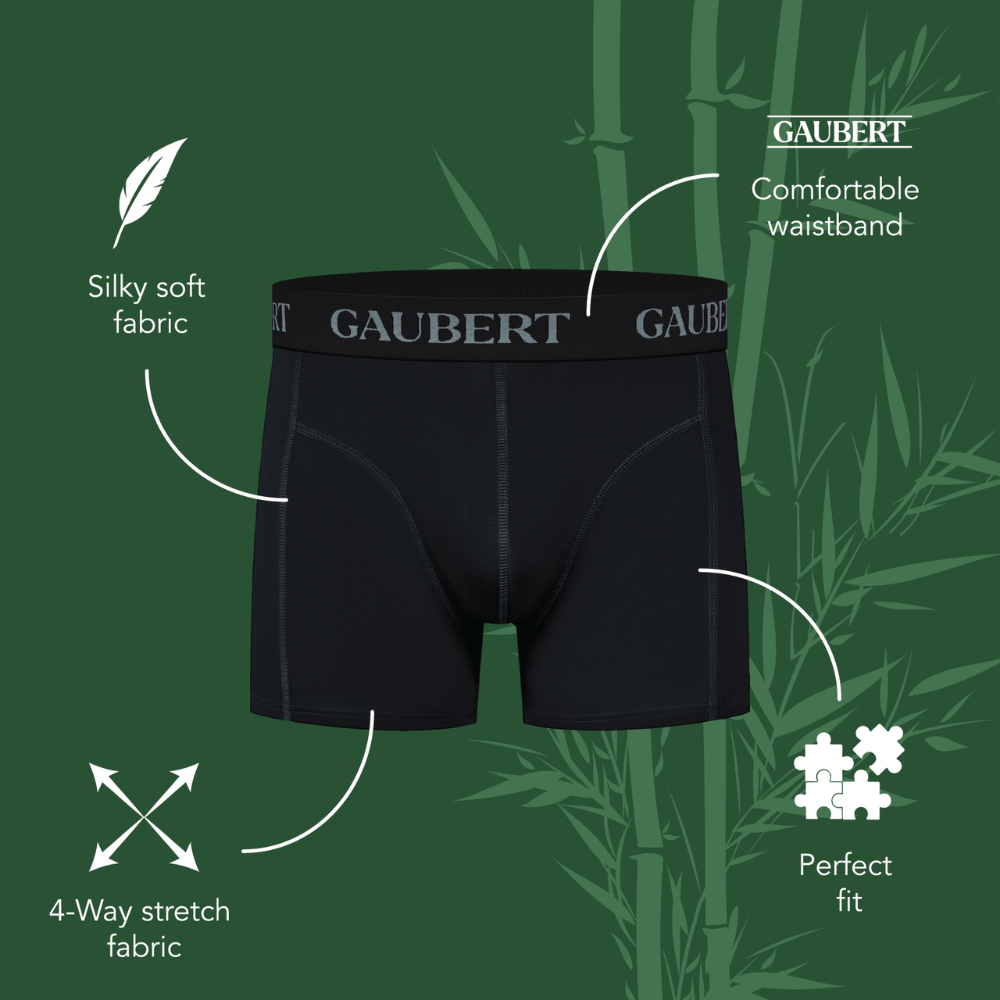 Gaubert Bamboe Boxershorts - 3 Stuks - Zwart