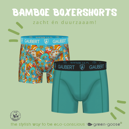 Gaubert Bambus-Boxershorts | 3 Stück | Fische und Häuser | Türkis