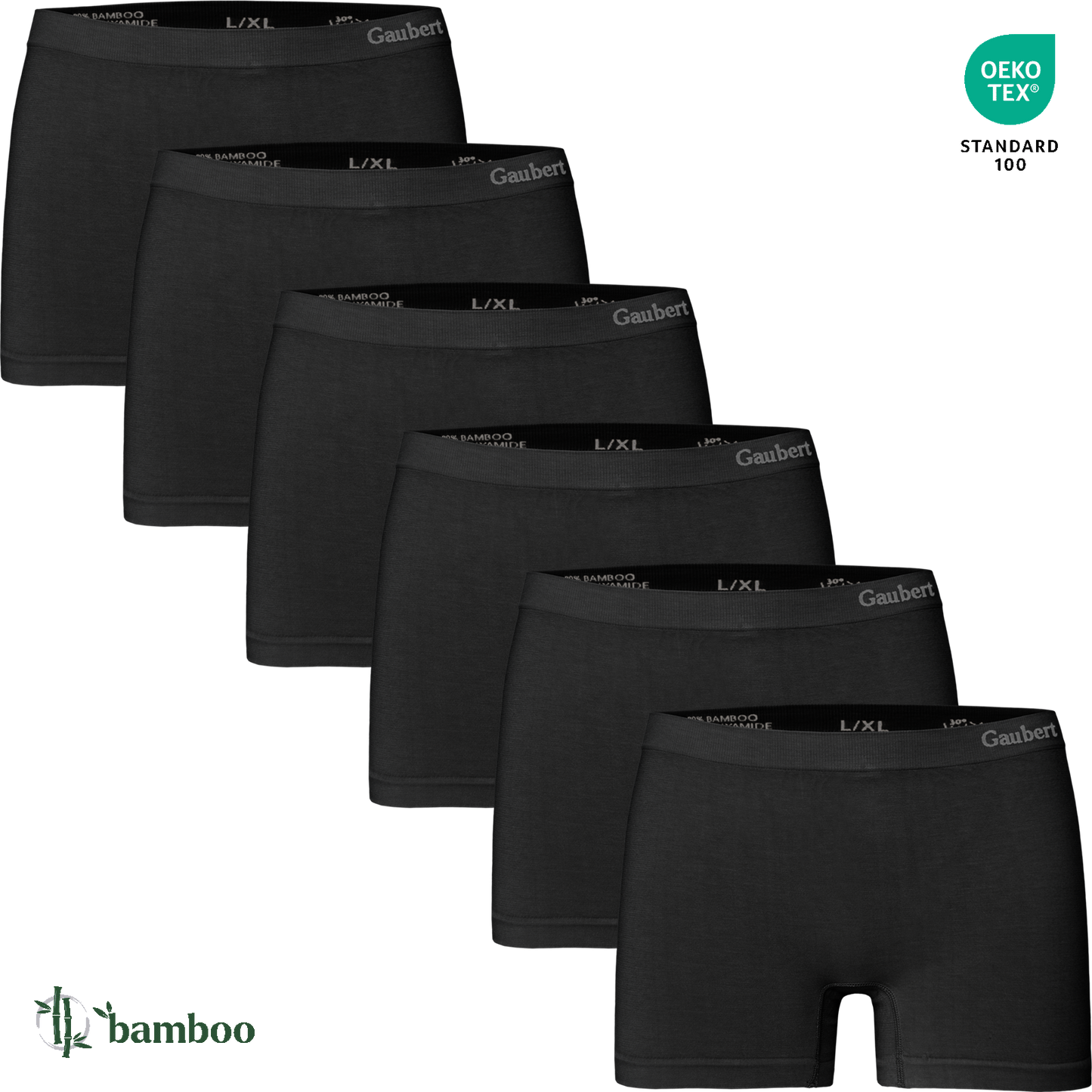Gaubert Dames Bamboe Boxershorts - Naadloos - Zwart - 5-Pack