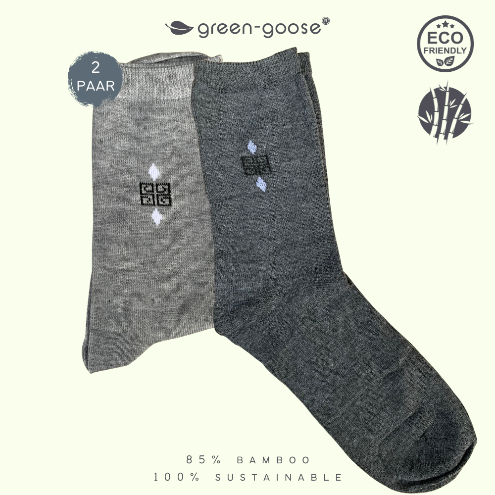 green-goose Bamboe Heren Sokken | 2 Paar | Raam | 39-44