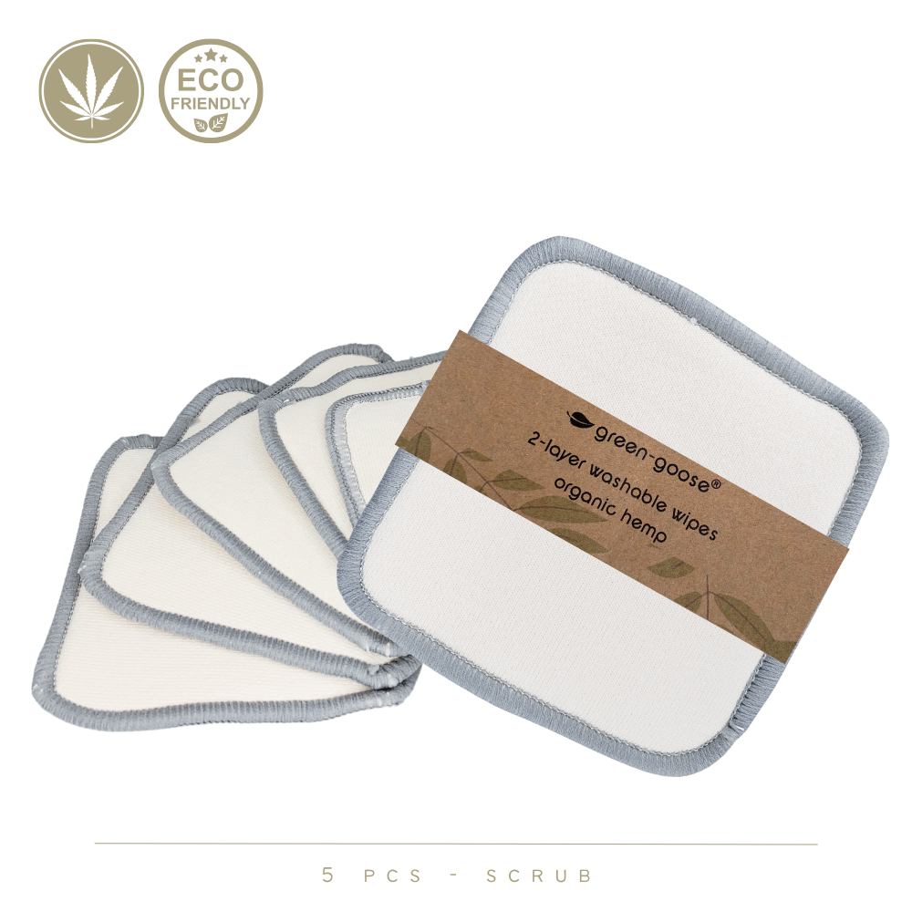 Reusable XL Hemp Organic Cotton Cotton Pads | 5 Pieces | Scrub