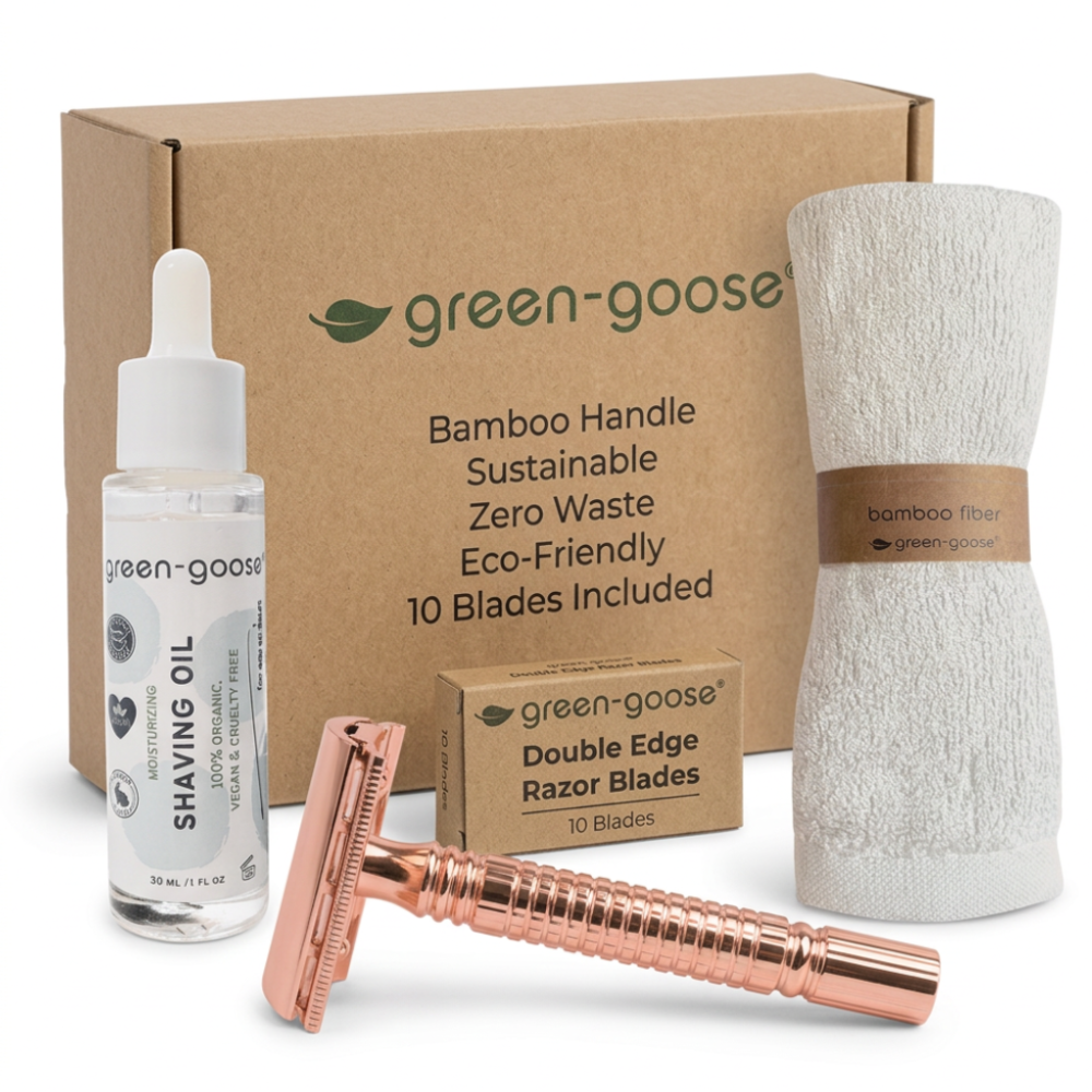 Shaving Set with Shaving Oil | Rose gold