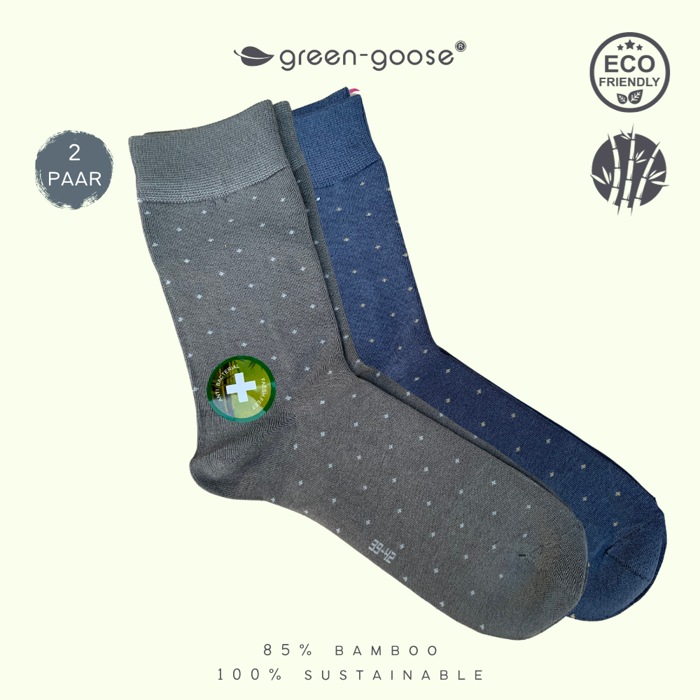 green-goose Bamboe Heren Sokken | 2 Paar | Stippen | 39-44