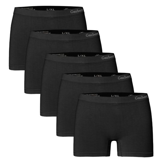 Gaubert Dames Bamboe Boxershorts - Naadloos - Zwart - 5-Pack