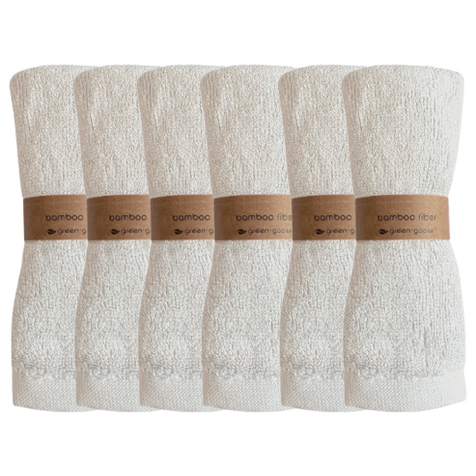 Bamboo Wash Cloths | 6 Pieces | White