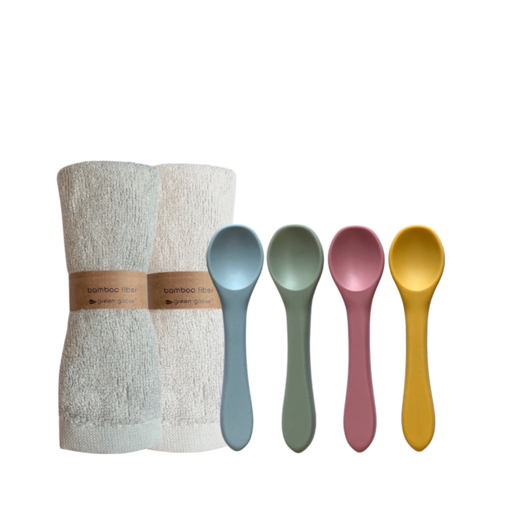 Baby Gift Set | Burp Cloths and Spoons