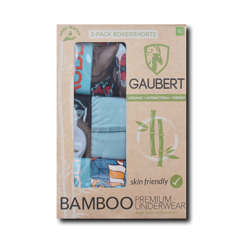 Gaubert Bamboe Boxershorts | 3 Stuks | Zeilboot en Bloemen green_goose_projects