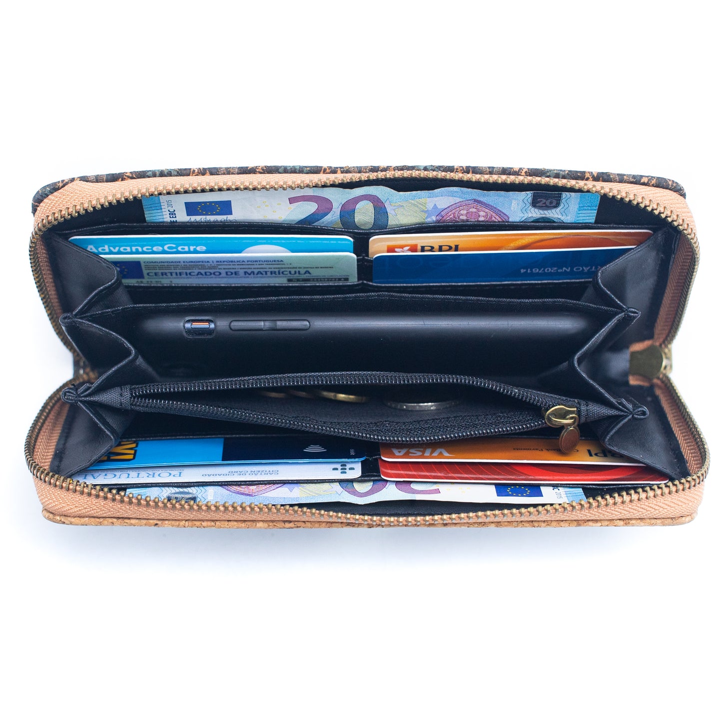 Cork Duo Small and Large Wallet | Red and Dark Blue