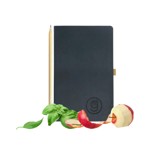 Apple Notebook with Basil Flower Pencil | Blue