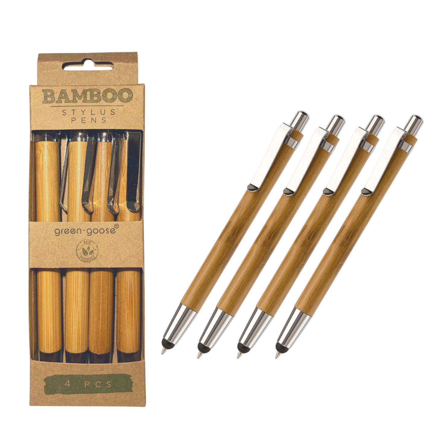 Bamboo Stylus Pen | 4 pieces