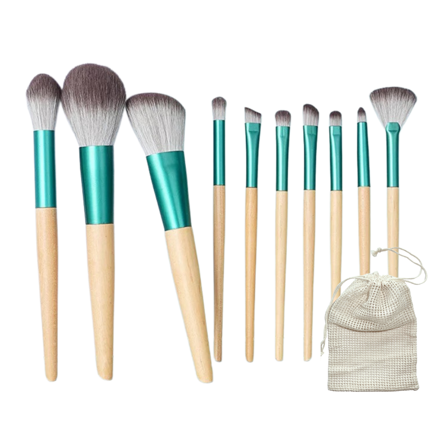 Make-up-Pinsel-Set mit Tasche | 10 Stück 